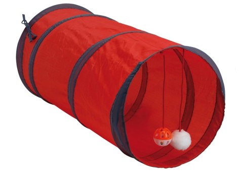 Tunel dla kota z zabawką czerwony 51 cm