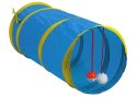 Tunel dla kota z zabawką niebieski 51 cm
