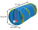 Tunel dla kota z zabawką niebieski 51 cm