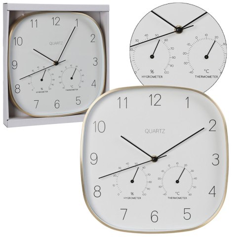 Zegar ścienny z termometrem i higrometrem 28,5 cm