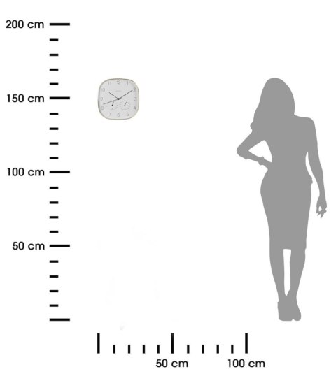 Zegar ścienny z termometrem i higrometrem 28,5 cm