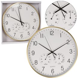 Zegar ścienny z termometrem i higrometrem 38 cm
