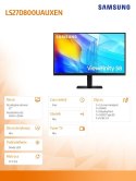 Monitor 27 cali ViewFinity S80UD IPS 3840x2160 UHD 16:9 1xHDMI 1xDP 1xUSB-C 90W 3xUSB-A 5ms PinP/PbyP 60Hz HAS+PIV płaski 3YOn-S