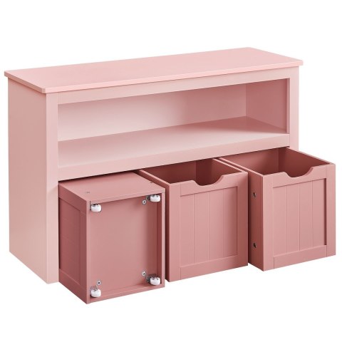 Różowy regał szafka na książki zabawki