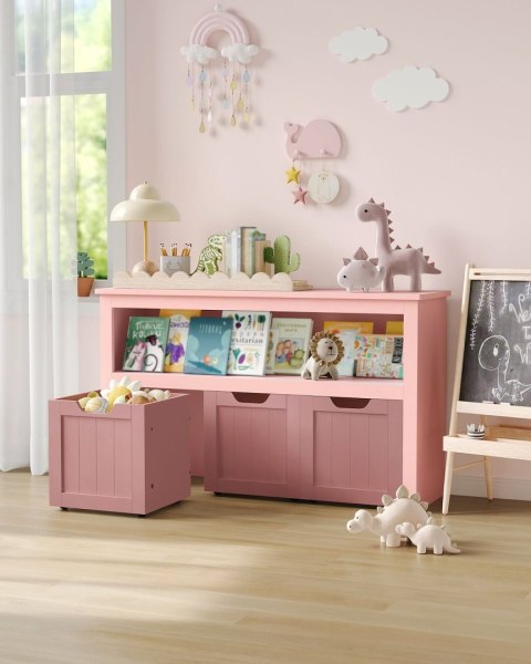 Różowy regał szafka na książki zabawki