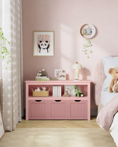 Różowy regał szafka na książki zabawki