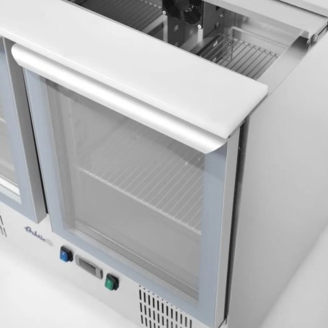 Stół chłodniczy sałatkowy 2-drzwiowy przeszklony z pokrywą na 2x GN1/1 3x GN1/6 247 l - Hendi 236246