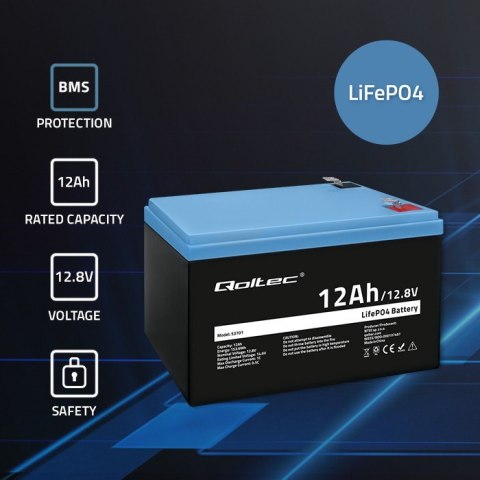 Akumulator LiFePO4 | 12.8V | 12Ah | 153.6Wh | BMS