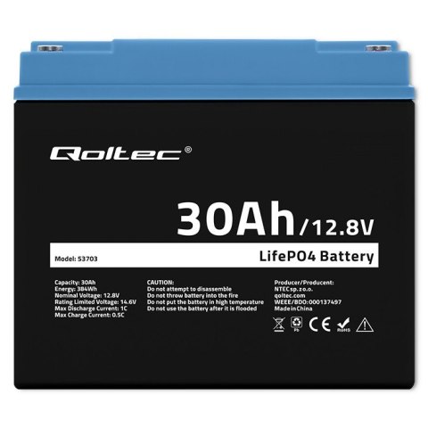 Akumulator LiFePO4 | 12.8V | 30Ah | 384Wh | BMS