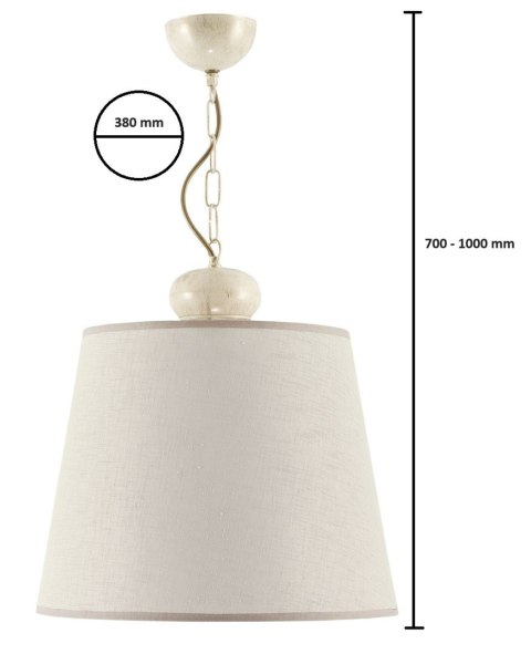 Lampa Wisząca KAMELIA Beżowy Abażur 1xE27 38cm