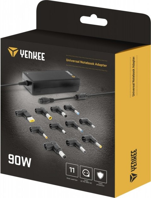 Zasilacz uniwersalny do laptopa 90W zestaw 11 wtyczek