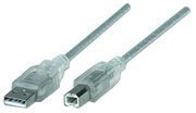 MANHATTAN Kabel USB 2.0 USB-A na USB-B M/M 5.0 m srebrny 345408