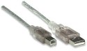 MANHATTAN Kabel USB 2.0 USB-A na USB-B M/M 5.0 m srebrny 345408
