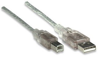MANHATTAN Kabel USB 2.0 USB-A na USB-B M/M 5.0 m srebrny 345408