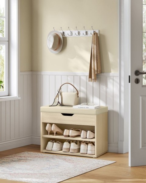 Beżowa szafka na buty ze schowkiem