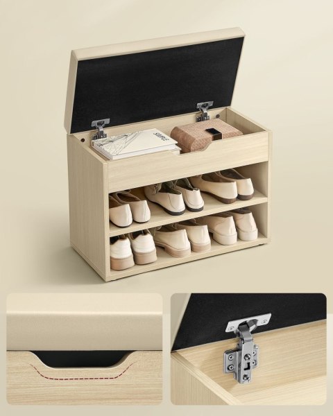 Beżowa szafka na buty ze schowkiem