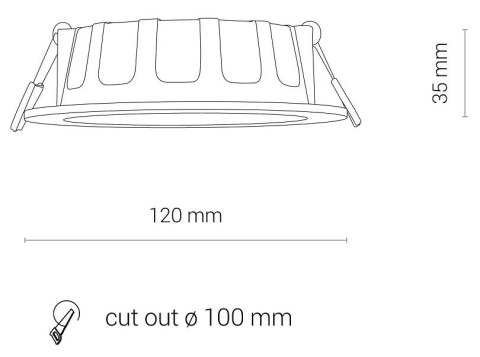 Oprawa Podtynkowa CL Biały 8W LED 4000K IP44/20 12cm