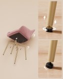 Różowe welurowe krzesło do jadalni