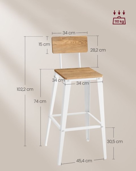 Solidne krzesła do jadalni komplet 2 szt.