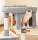 Solidny drapak dla kota jasnoszary 84 cm