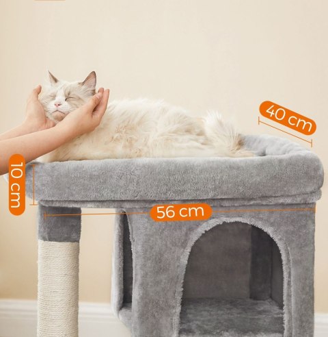 Solidny drapak dla kota jasnoszary 84 cm