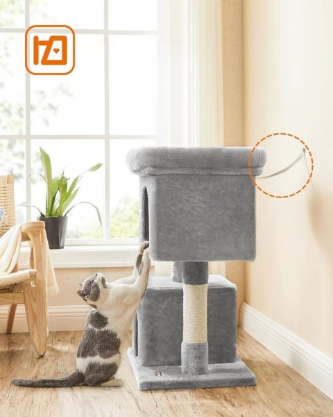 Solidny drapak dla kota jasnoszary 84 cm