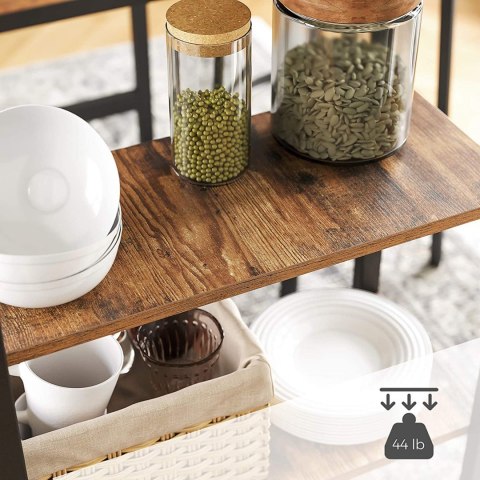 Stolik barowy kuchenny z półkami LOFT