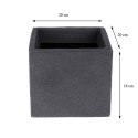 Donica ogrodowa Kubus antracyt 20x18 cm Nowoczesna, kwadratowa osłonka na kwiaty wykonana z mocnego tworzywa imitującego kamień
