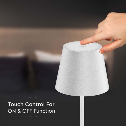 Lampa Podłogowa LED Biała Ładowalna 3000K 4W V-TAC