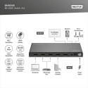 Przełącznik / Switch HDMI 4x1, 8K/60Hz (4:4:4) z HDR, 48 Gbps, HDCP 2.3, Toslink / Stereo, EDID