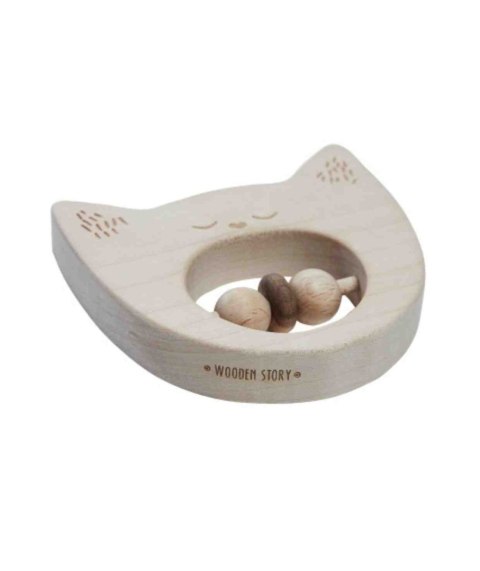 Drewniana Grzechotka - Kot