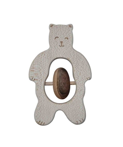 Drewniana Grzechotka - Miś