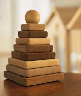 Drewniana Piramida Kwadratowa - Naturalna