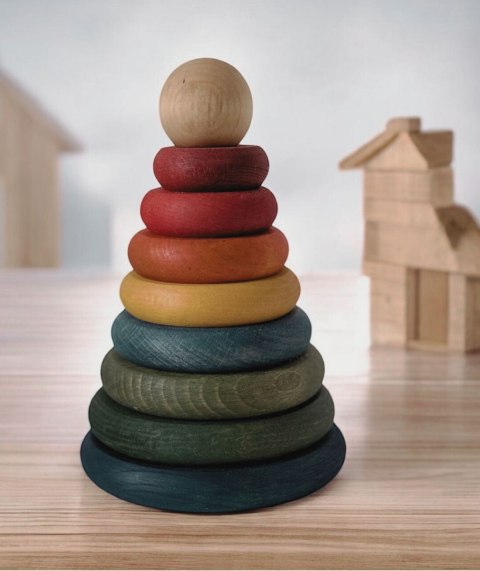 Drewniana Piramida Okrągła - Kolorowa