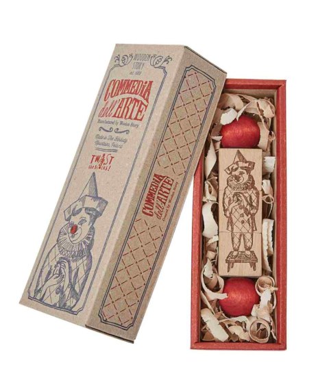 Drewniana Układanka Obracanka Commedia Dell'Arte - Kolorowa