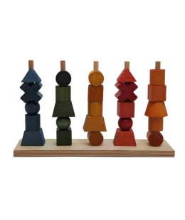 Drewniana Układanka Płotek - Kolorowa