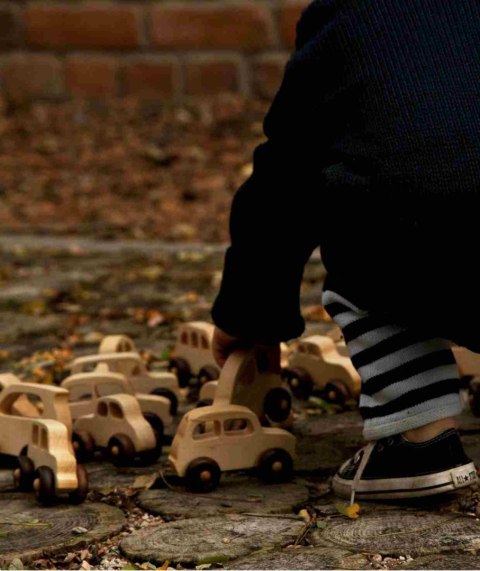 Drewniana Zabawka na Kółkach Auto Off Road