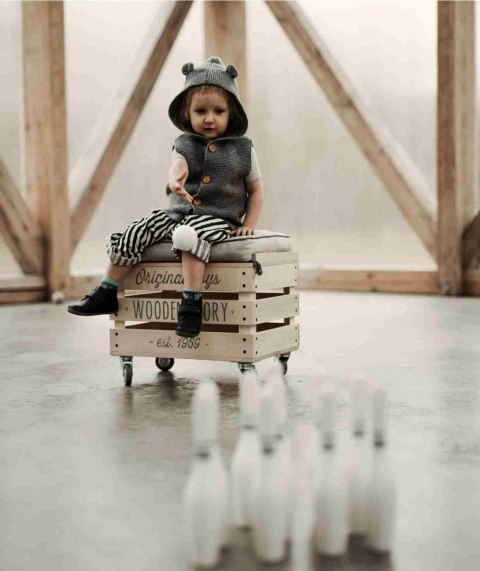 Drewniane Kręgle Vintage 10 szt.