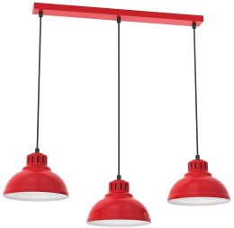 Lampa Wisząca SVEN Czerwony Biały Metalowy Klosz 3xE27