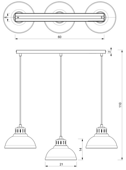 Lampa Wisząca SVEN Czerwony Biały Metalowy Klosz 3xE27