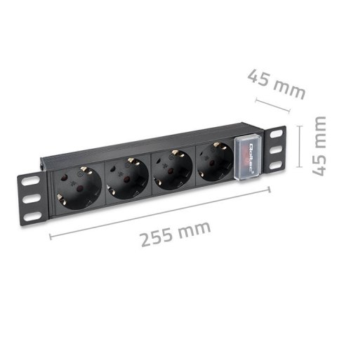 Listwa zasilająca PDU do RACK 10" | 1U | 16A | 4xSchuko | 1.8m
