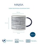 Mikasa, Kubek Kamionkowy Granatowe Paski - 390 ml