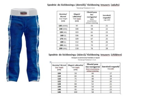 Spodnie do kickboxingu MASTERS "FIGHT" SKBP-M (WAKO APPROVED)