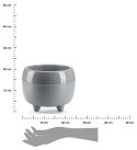 Donica na nóżkach botanica szara 23xh18 cm