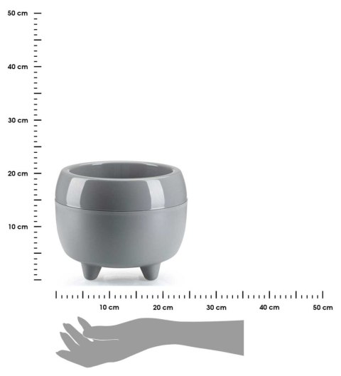 Donica na nóżkach botanica szara 23xh18 cm