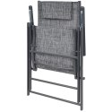 KRZESŁO OGRODOWE 57x68x106CM 2xTEXTLINE 7-POZYCYJNE Z ZAGŁÓWKIEM KPL.2SZT