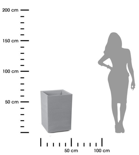 Donica Betonique deska recykling szara H60x40 cm