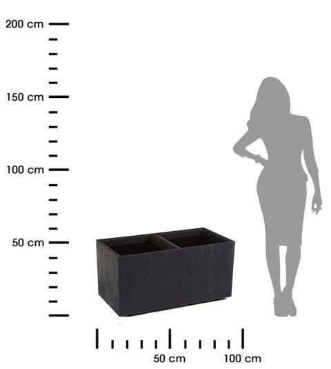 Donica Betonique recykling czarny beton h39X78 cm