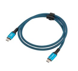 Kabel USB-C M/M USB4 1.5M 240W 60HZ czarno-niebieski
