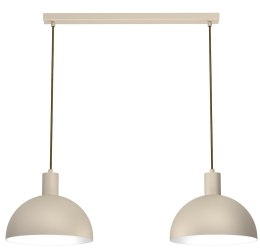 Lampa Wisząca HANDA Beżowy Biały Metalowy Klosz 2xE27